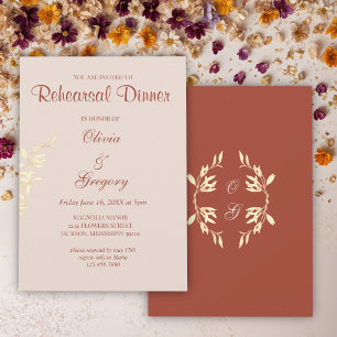 Timeless Floral Rustic Rehearsal Dinner Invitation