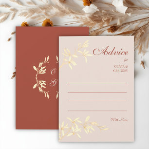 Timeless Floral Rustic Wedding  Advice Card