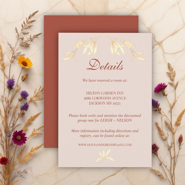 Timeless Floral Rustic Wedding Details Enclosure Card (Creator Uploaded)