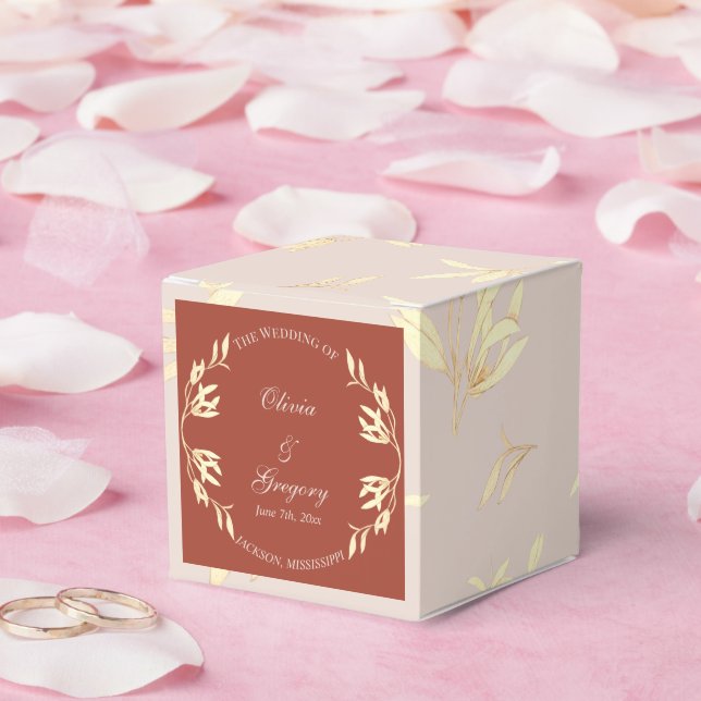 Timeless Floral Rustic Wedding  Favour Box (Wedding)