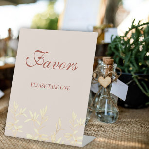 Timeless Floral Rustic Wedding Favours Pedestal Sign