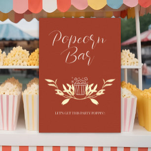 Timeless Floral Rustic Wedding Popcorn bar sign