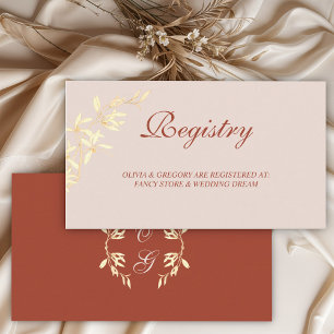 Timeless Floral Rustic Wedding Registry Enclosure Card