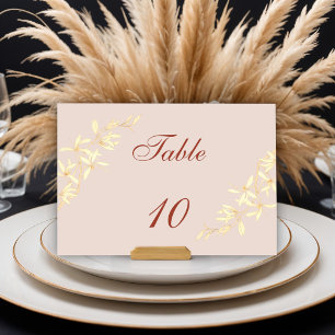 Timeless Floral Rustic Wedding Table Number