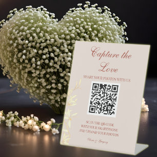 Timeless Floral Symphony Capture the Love Pedestal Sign