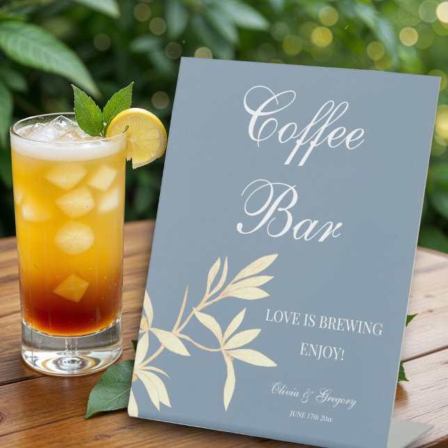 Timeless Floral Symphony Coffee Bar wedding  Pedestal Sign (Creator Uploaded)