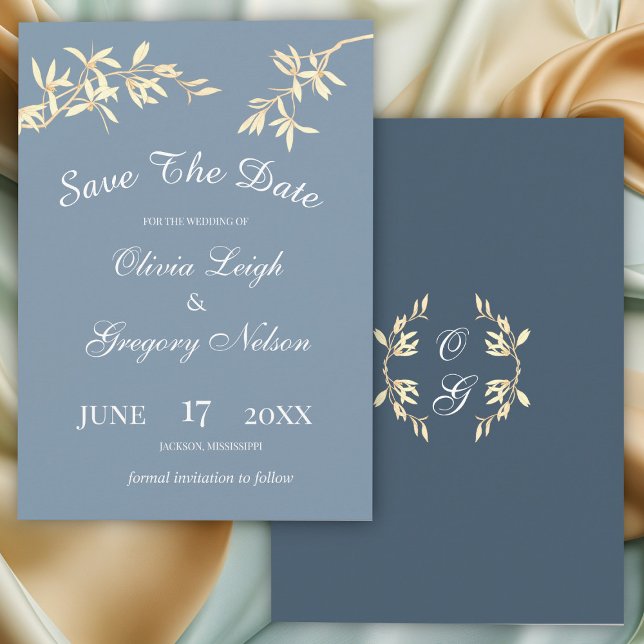 Timeless Floral Symphony in Blue  Save The Date (Creator Uploaded)