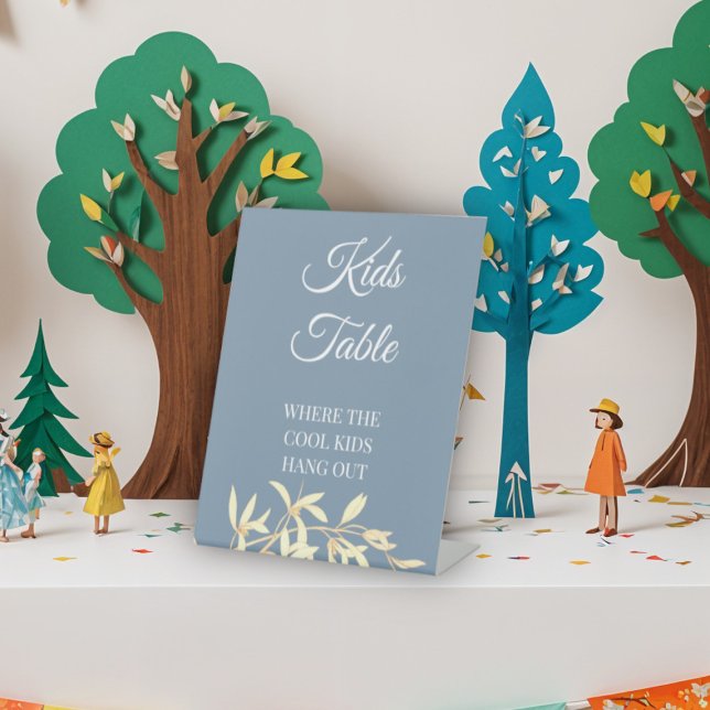 Timeless Floral Symphony Wedding Kids Table Pedestal Sign (Creator Uploaded)