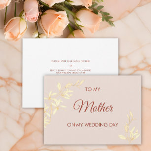 Timeless Floral  To my mother on my Wedding Day Invitation