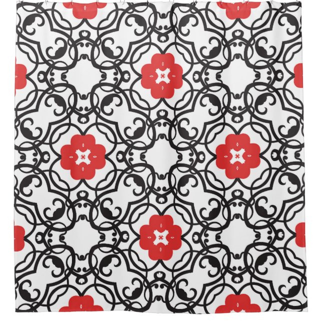 Timeless Floral Vintage: Seamless Classic Shower Curtain (Front)