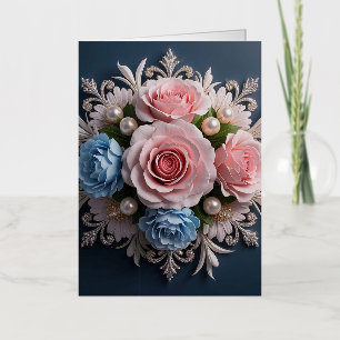 Timeless Flower arrangement for her Foil Greeting Card