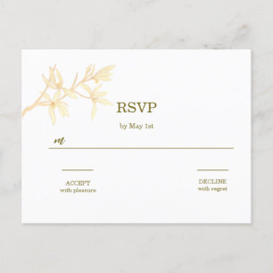 Timeless Flower QR Code Wedding RSVP   Postcard