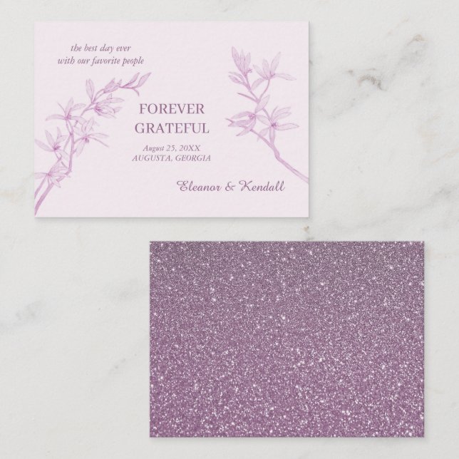 Timeless Flower Thank You  Enclosure Card (Front/Back)