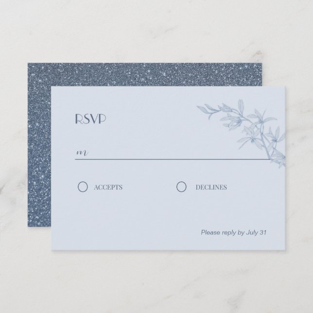 Timeless Flower Wedding RSVP Enclosure Card (Front/Back)