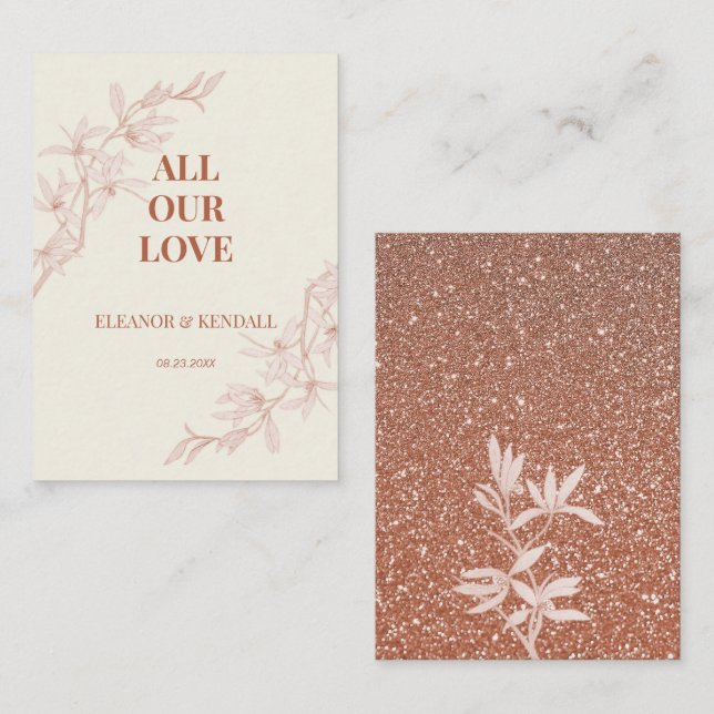 Timeless Flower Wedding Thank You Enclosure Card (Front/Back)