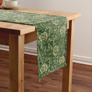 Timeless French Green Farmhouse Elegance Long Table Runner