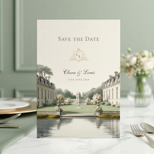 Timeless Garden | French Château Monogram Wedding Save The Date (Creator Uploaded)
