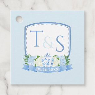 Timeless Ginger Jar Monogram Crest Wedding Favour Tags