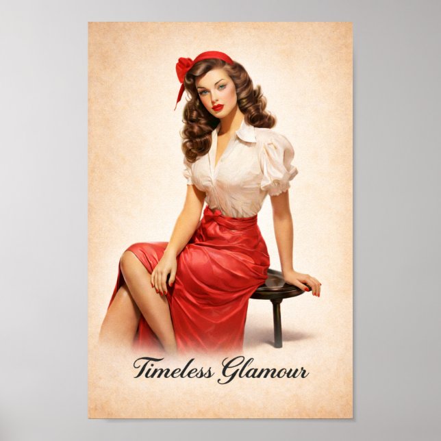Timeless Glamour Vintage Pin-Up Art Print (Front)