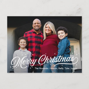 Timeless Glow Merry Christmas Photo Postcard