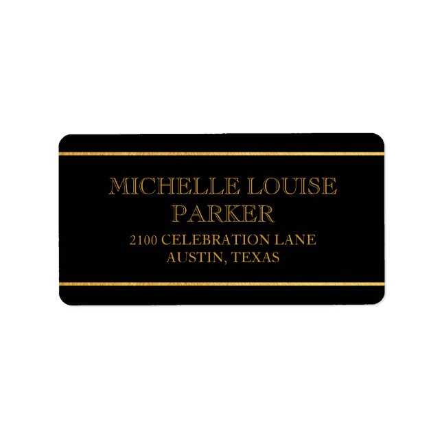 Timeless Gold BLACK Classic Personalised Label (Front)