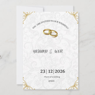 Timeless Gold Corner Accents Wedding Invite