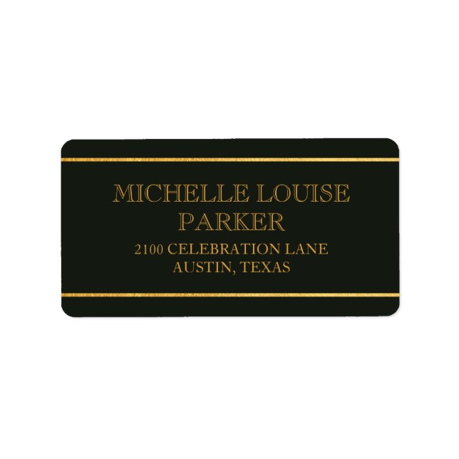 Timeless Gold Dark Green Personalised Label (Front)