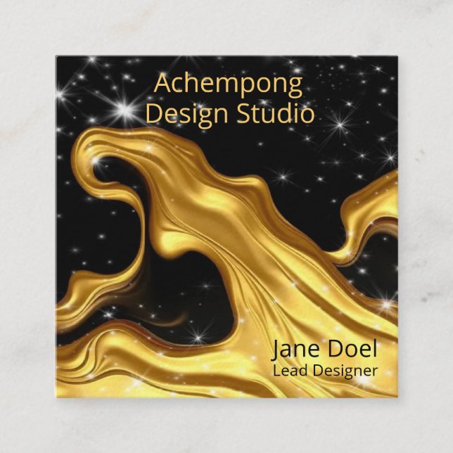 Timeless Gold Elegance – Designer Brand Opulent Go Square Business Card (Front)