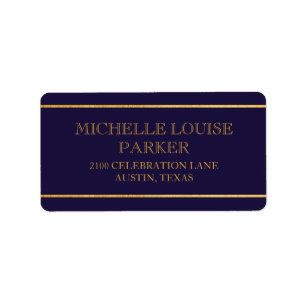 Timeless Gold Nautical Blue Classic Personalized Label