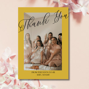 Timeless Gold Photo Bridal Big Thank You Card
