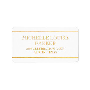 Timeless Gold White  Personalised Label