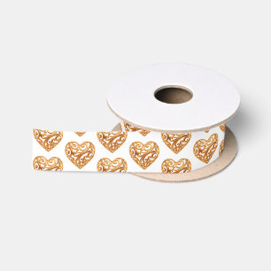 Timeless Golden Heart Symbol of Love Satin Ribbon
