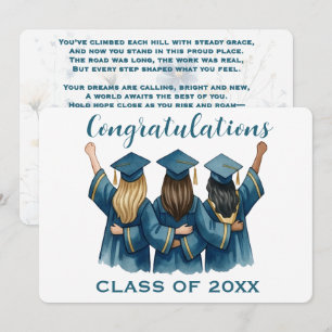 Timeless Graduation Keepsake • Blue Cap & Gown Art