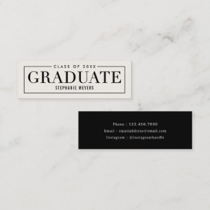 Timeless Grid Editable Color Graduate Calling Card
