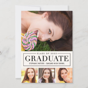 Timeless Grid EDITABLE COLOR Graduation Invitation