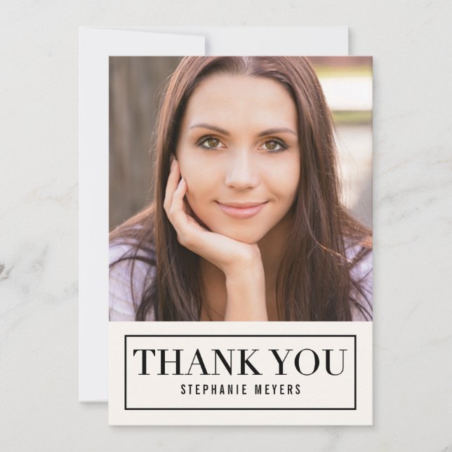 Timeless Grid EDITABLE COLOR Thank You Card (Front)