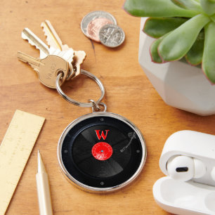 Timeless Groove: Personalized Retro Turntable Key Ring