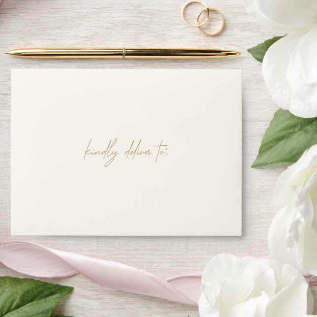 Timeless Ivory and Gold Elegant Wedding Envelope (Wedding)