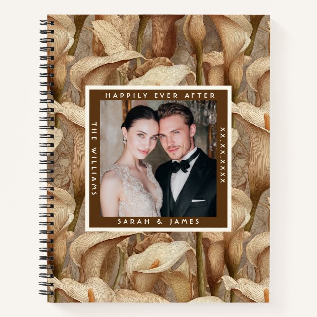 Timeless Ivory Calla Lilies Fantasy Wildflower  Notebook (Front)
