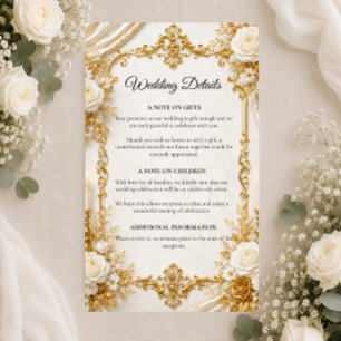 Timeless Ivory Gold Elegance Wedding  Enclosure Card