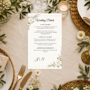 Timeless Ivory Rose Minimalism Wedding Enclosure Card