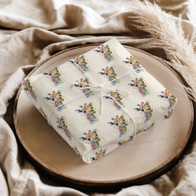 Timeless Ivory Watercolor Giraffe Pattern Tissue Paper (Creator Uploaded)