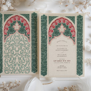 Timeless Lace Effect Wedding Art Nouveau Style Invitation