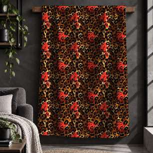 Timeless Leopard Print Rainbow Throw Blanket Decor