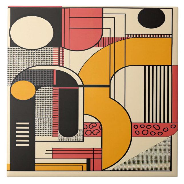 Timeless Lines Minimalist Art Modernist Tradition Tile (Front)