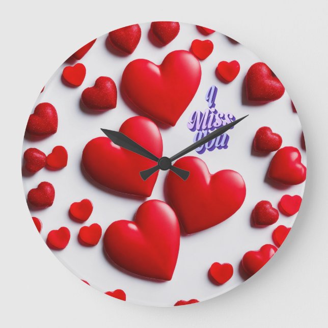 Timeless Longing: Red Symbol Wall Clock (Front)