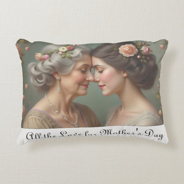 Timeless Love Between Mother and Daughter Decorative Cushion (Front)