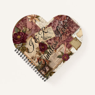 Timeless Love, Flowers & Letters -Romantic Vintage Notebook