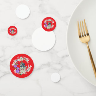 Timeless love story bright red confetti