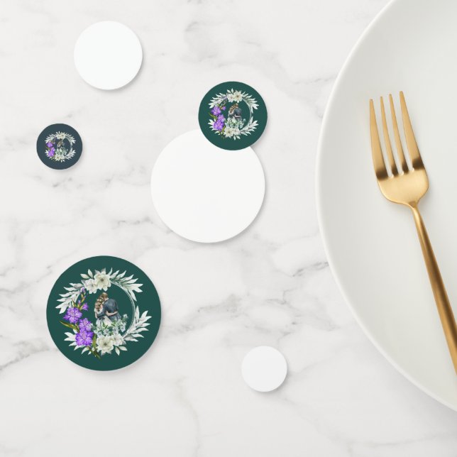 Timeless love story dark teal confetti (Group)